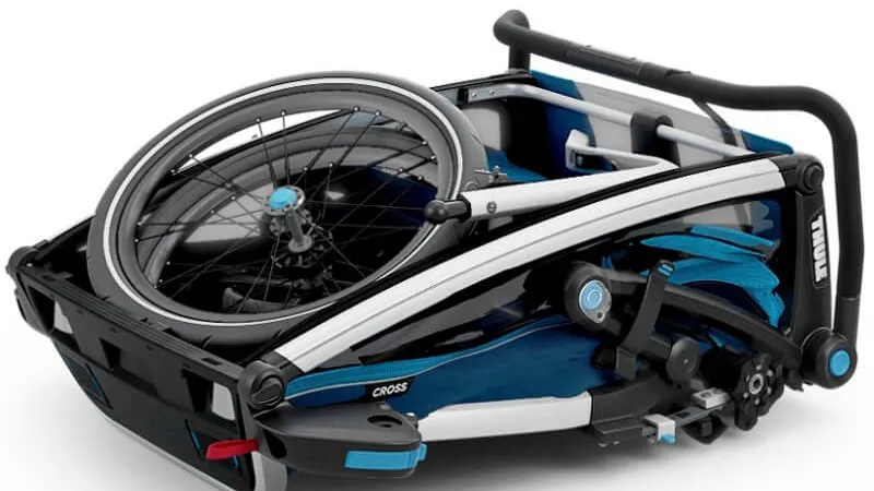 Folded Thule Cross bike trailer