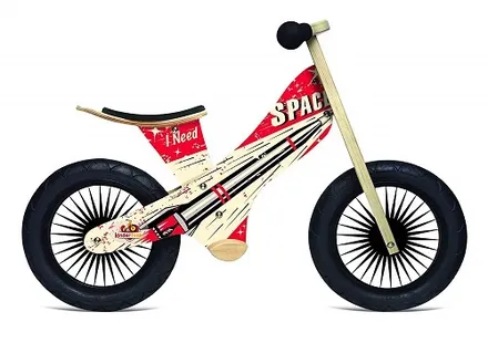 Retro wooden balance bike