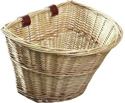 ProSource Wicker Front Handlebar Bike Basket Cargo