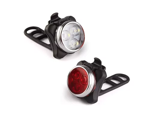 Ascher USB rechargeable bike light set